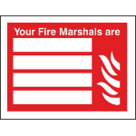 SECO by Stewart Superior SECO Fire Fighting Equipment Safety Sign Your Fire Marshalls Are Self Adhesive Vinyl 150 x 200mm - FF122SAV150X200
