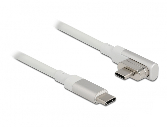 86703 DELOCK USB-Kabel - USB-C (M) abgewinkelt, magnetisch zu USB-C (M)