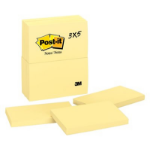 Post-It Notes, 3 in x 5 in, Canary Yellow, 12 Pads/Pack