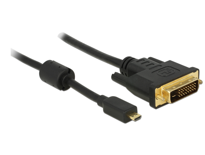 83586 DELOCK 83586 - 2 m - Micro-HDMI - DVI-D - Male - Male - Gold
