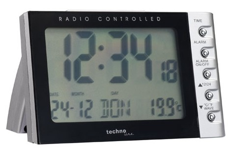Image of Technoline WT 188 - Digital table clock - Black - Silver - Plastic...