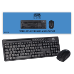 Evo Labs WM-757UK Wireless and Mouse Combo Set, 2.4GHz Full Size Qwerty UK Layout with Wireless Mouse, Ideal for Home or Office, Black keyboard Mouse included Home/Office UK International