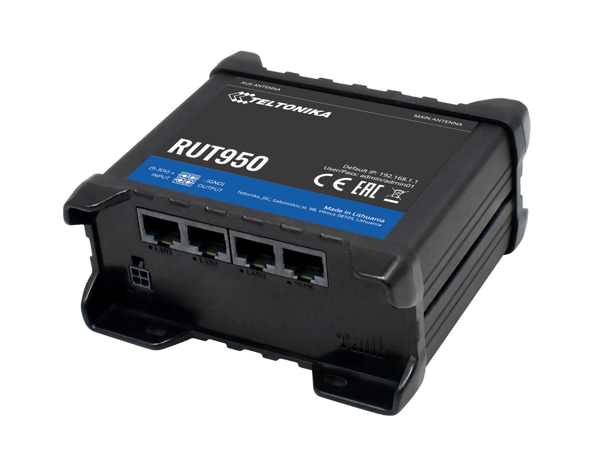 Teltonika RUT950 wireless router Fast Ethernet 4G Black