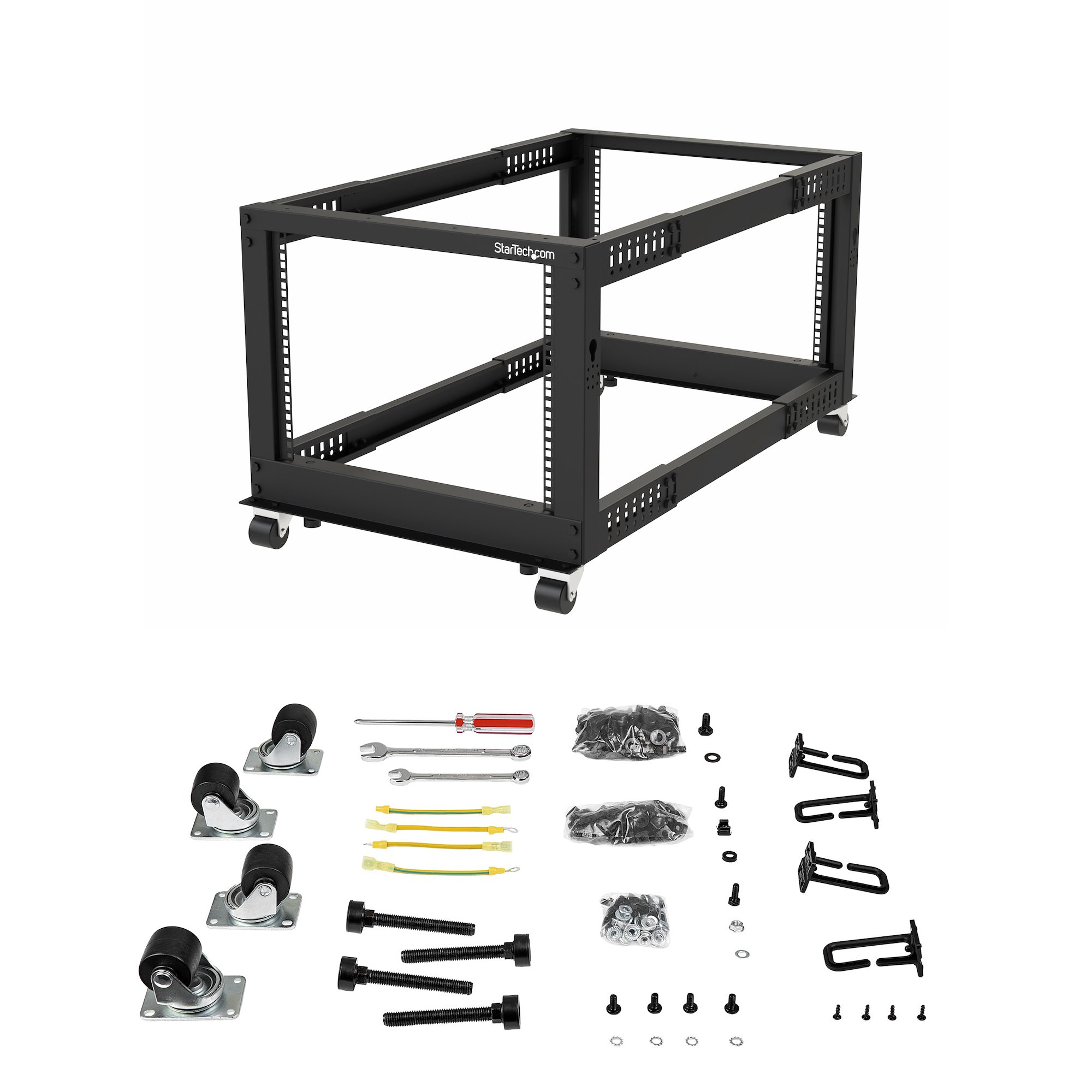 StarTech.com 8U Open Frame Rack - 4 Post - Adjustable Depth