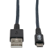 Tripp Lite U050-006-GY-MAX Heavy-Duty USB 2.0 USB-A to Micro-B Cable - M/M, UHMWPE and Aramid Fibers, Gray, 6 ft. (1.83 m)