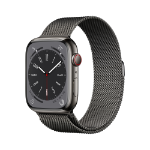 Apple Watch Series 8 OLED 45 mm Digital 396 x 484 pixels Touchscreen 4G Graphite Wi-Fi GPS (satellite)