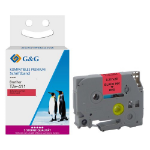 G&G 18674 labelprinter-tape Zwart op rood TZe
