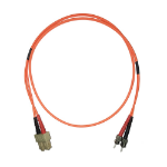 Videk 62.5/125 OM1 ST to SC Duplex Fibre Optic Patch Cable Orange 0.5m
