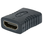 Manhattan HDMI Coupler, 4K@60Hz (Premium High Speed), Female to Female, Straight Connection, Black, Equivalent to GCHDMIFF, Ultra HD 4k x 2k, Fully Shielded, Gold Plated Contacts, Lifetime Warranty, Polybag