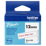 Brother BTAG-232 DirectLabel-etikettes red on white 12mm x 4m for Brother Btag 12mm