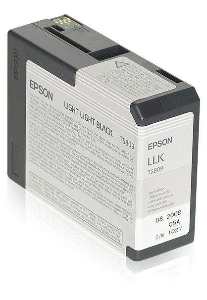 Image of Epson C13T580900/T5809 Ink cartridge light light black 80ml for...