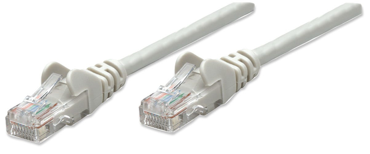 Intellinet Network Patch Cable, Cat6, 15m, Grey, CCA, U/UTP, PVC, RJ45, Gold Plated Contacts, Snagless, Booted, Lifetime Warranty, Polybag