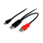 StarTech.com USB2HABMY3 USB cable USB 2.0 35.4" (0.9 m) Mini-USB B 2 x USB A 0.48 Gbit/s Black