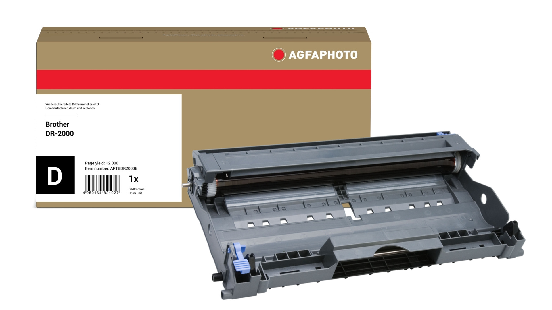 AgfaPhoto Compatible Drum Unit. Replacement for Brother DR-2000. 12000