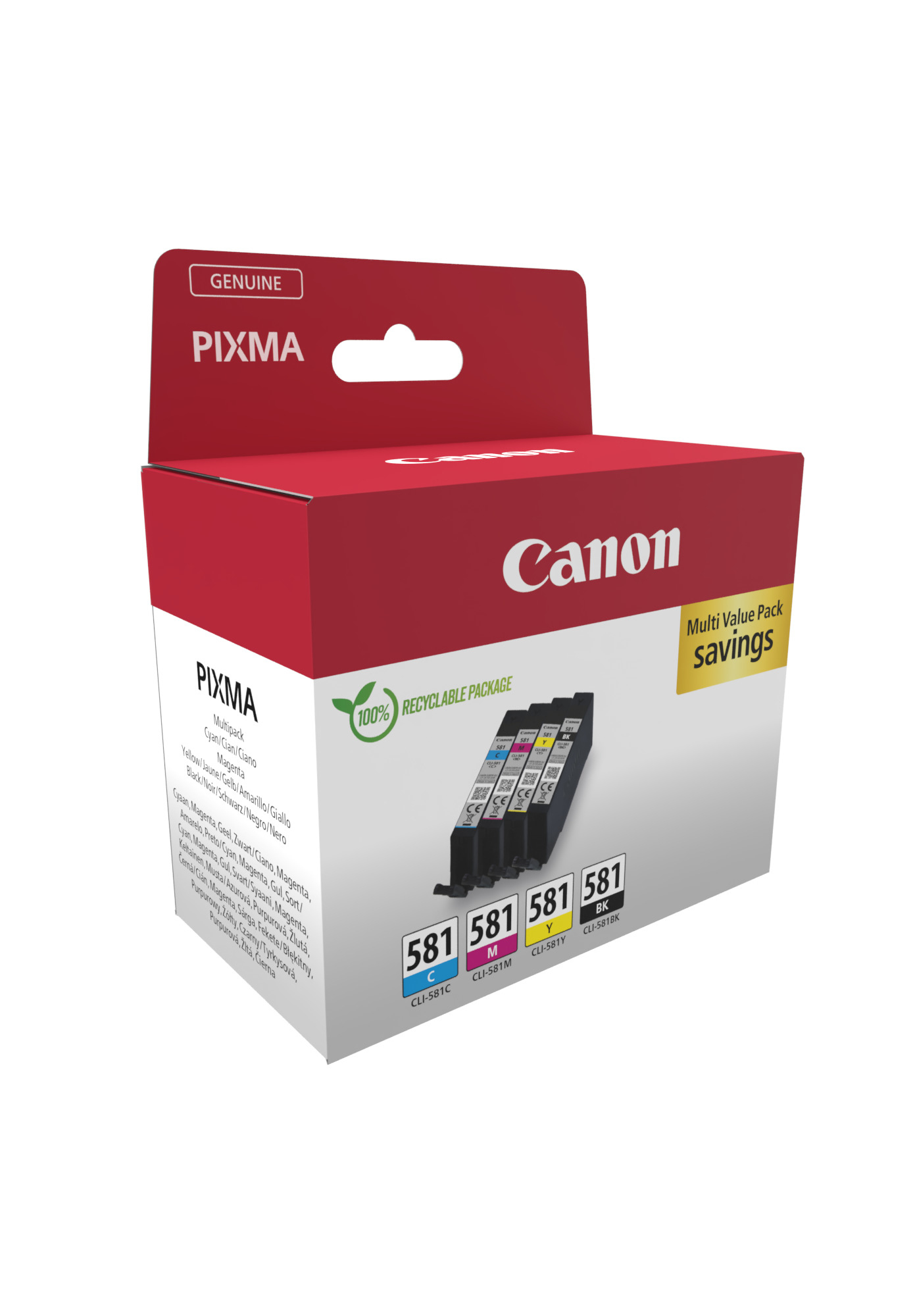 Image of Canon 2103C007/CLI-581 Ink cartridge multi pack Bk,C,M,Y Blister...