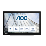 AOC 01 Series I1601FWUX computer monitor 39.6 cm (15.6") 1920 x 1080 pixels Full HD LED Silver, Black
