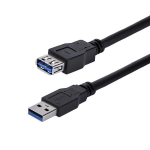 StarTech.com USB3SEXT1MBK USB cable 39.4" (1 m) USB 3.2 Gen 1 (3.1 Gen 1) USB A Black
