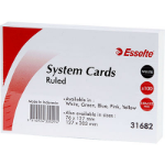 ESSELTE RULED SYSTEM CARDS 102 X 152MM WHITE PACK 100