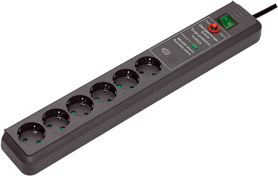 Image of Brennenstuhl Secure-Tec Surge Protection 15.000 A Black 6 AC...
