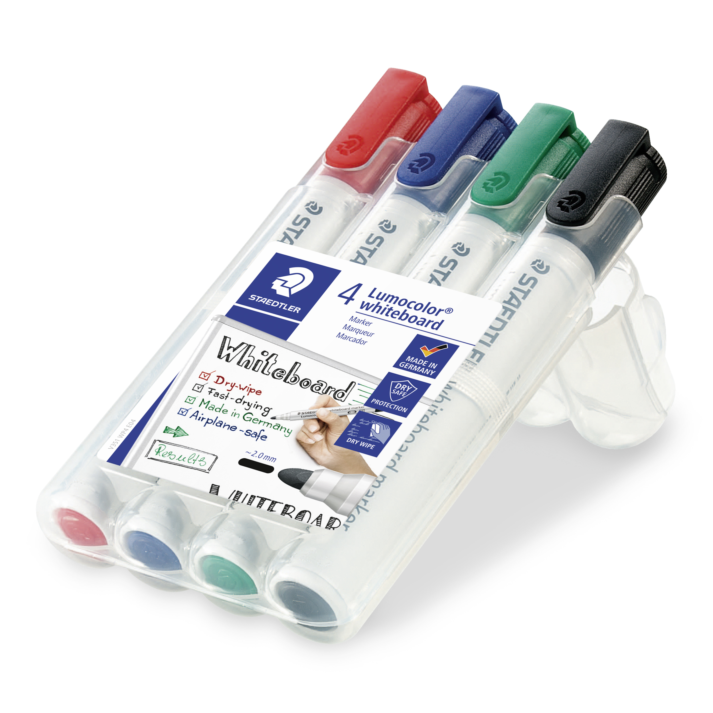 Image of Staedtler Lumocolor marker 4 pc(s) Bullet tip Black, Blue, Green, Red