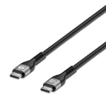 Manhattan Fast USB-C to USB-C Charging and Data Cable, 2m, Up to 240W Laptop Charging, USB 2.0, 480 Mbps, Hi-Speed USB, Extra-Long Reach for Desk or Floor Sockets, Black, Three Year Warranty