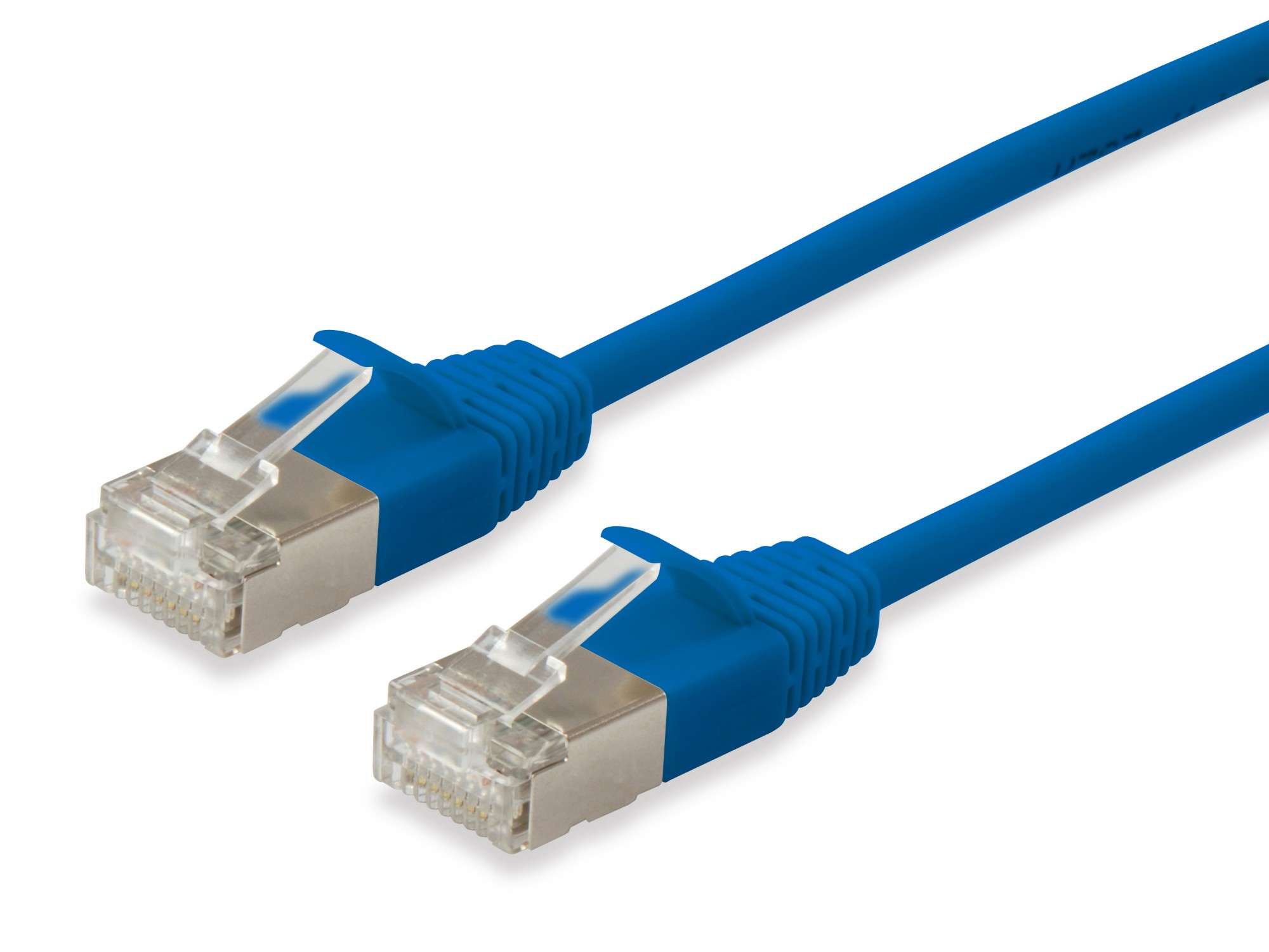 Photos - Cable (video, audio, USB) Equip Cat.6A F/FTP Slim Patch Cable, 1m, Blue 606134 
