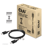 CLUB3D DisplayPort 2.1 Bi-Directional VESA DP80 Gecertificeerde kabel 4K240Hz, 8K60Hz or 10K30Hz M/M 1.2m/3.94ft