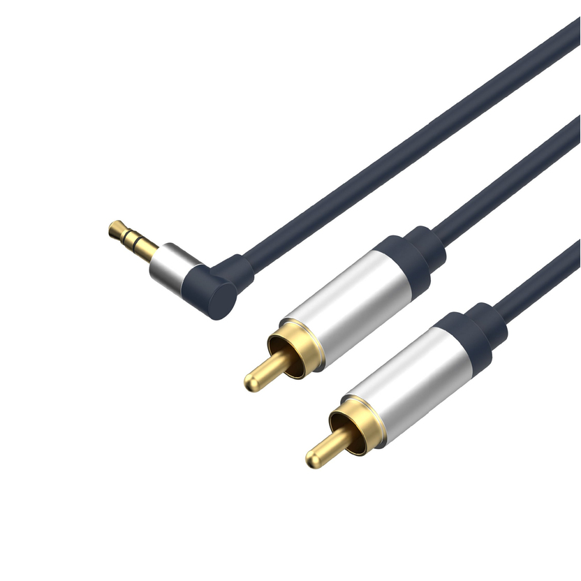 EU Product - Klinkenkabel 3,5mm flex. Winkel auf 2 Cinch 0,75 thumbnail