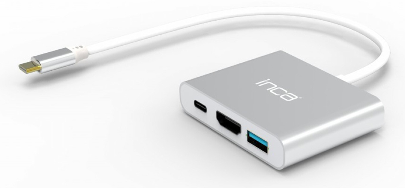 Inca ITPC-04T interface hub USB Type-C 5000 Mbit/s Silver, White