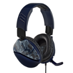 Turtle Beach Recon 70 bedrade multiplatform-gamingheadset, XBOX, PC en PS5 - Blue Camo, XBOX Series X|S, XBOX One, PlayStation, PS4, mobiel, ‘flip-to-mute’-microfoon, 40 mm speakers, zachte oorkussens
