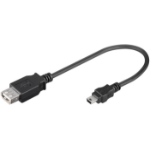 Microconnect USBAFBM USB cable 0.2 m USB 2.0 USB A Mini-USB B Black