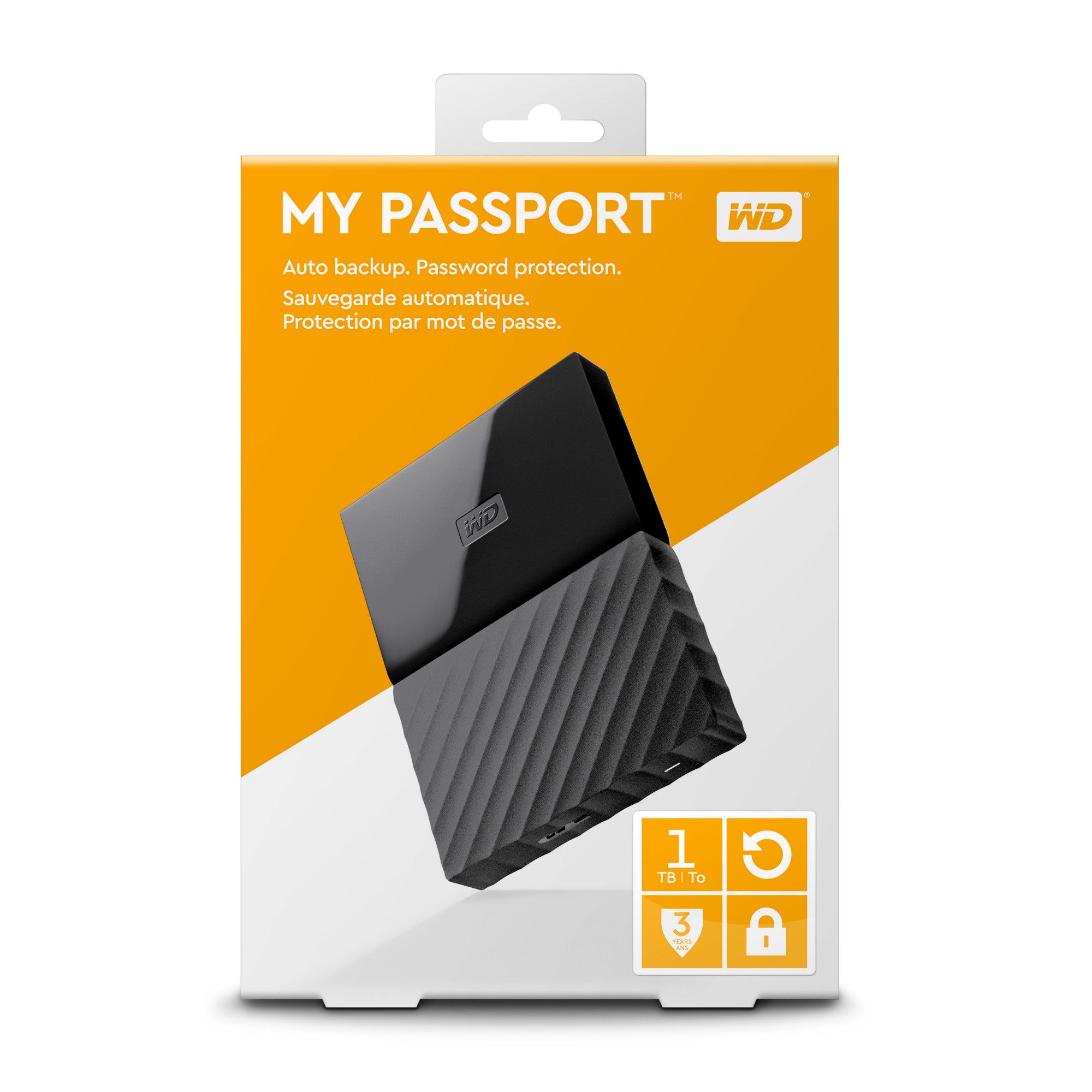 Western Digital My Passport External Hard Drive 1000 Gb Black 454 In