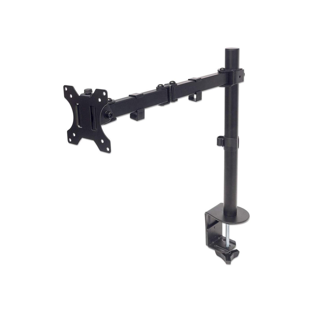 Manhattan-TV---Monitor-Mount--Desk--Full-Motion--1-screen--Screen-Sizes--10-27---Black--Clamp-Assembly--VESA-75x75-to-100x100mm--Max-8kg--Lifetime-Warranty