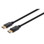 Manhattan DisplayPort 1.4 Cable, 8K@60Hz, 2m, Suitable for ALL 8K, 4K & 1080p/HD uses - when upgrading now or have it ready for when you need it, 4K@144Hz, PVC Cable, With Latches, Fully Shielded, Black, Lifetime Warranty, Equivalent to DP14MM2M
