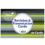 Silvine Revision and Presentation Cards Ruled 152x102mm White (Pack 50)