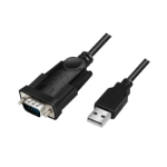LogiLink AU0048A serial cable Black 1.5 m USB A DB-9