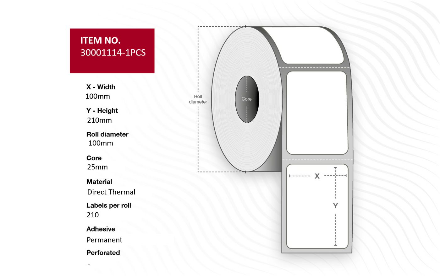 Image of Capture 30001114-1PCS printer label White