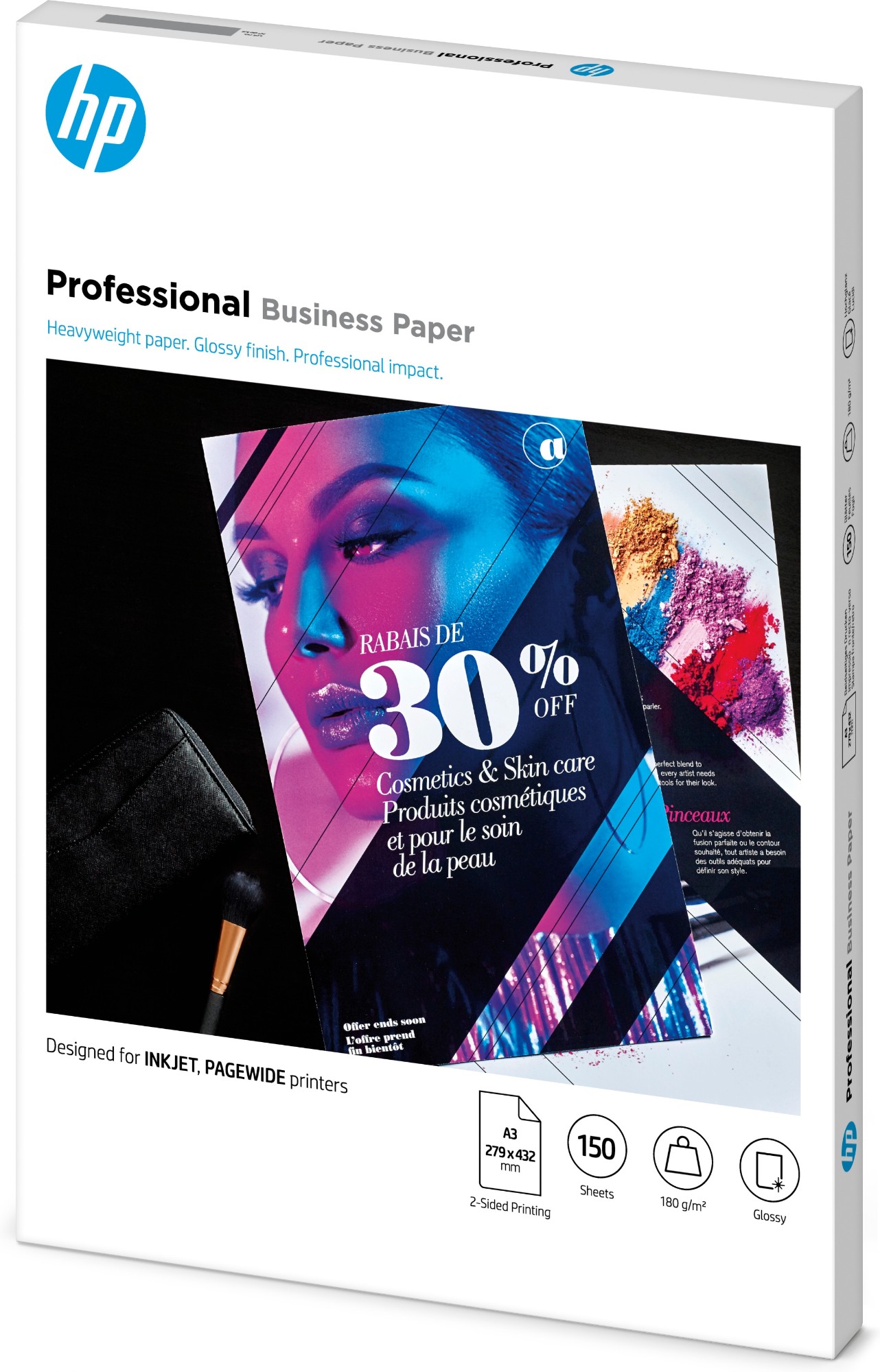 HP 7MV84A printing paper A3 (297x420 mm) Gloss 150 sheets White