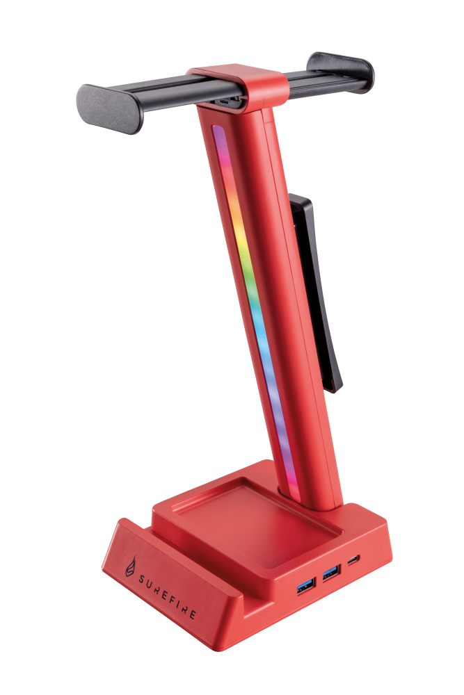 Verbatim SureFire Vinson N2 Dual balance Gaming RGB headset stand Red