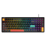 ACTECK Teclado Alambrico TECHNO CORE TA780 ACTECK  Teclas de Bajo Perfil - Iluminacion RGB, Usb C a USB A