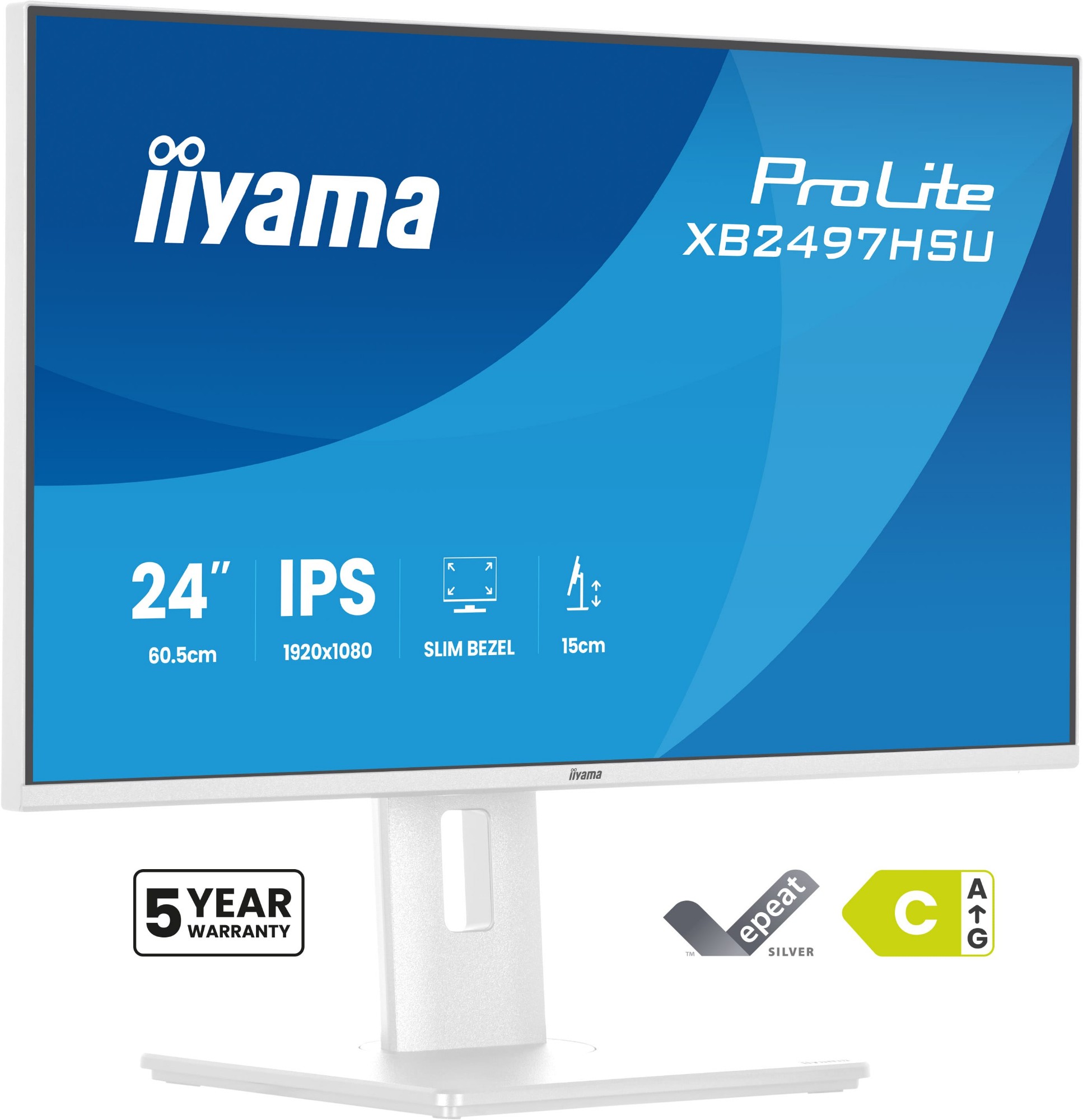 iiyama ProLite XB2497HSU-W1 computer monitor 60.5 cm (23.8") 1920 x 1080 pixels Full HD LED White