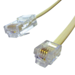Videk RJ45 Plug to RJ11 Plug Convertor Cable 1.5m Reversed Wiring
