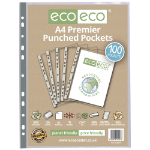 Eco Eco A4 100% Recycled Bag Premier Multi Punched Pockets - Pack of 100