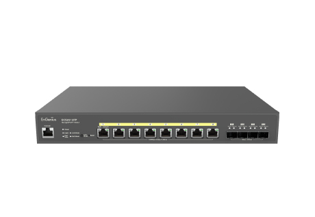 EnGenius ECS2512FP Cloud Managed L2+ Multi-Gig 8-Port 2.5GbE 240W PoE++ Switch 4 x SFP+ (10G) Uplinks
