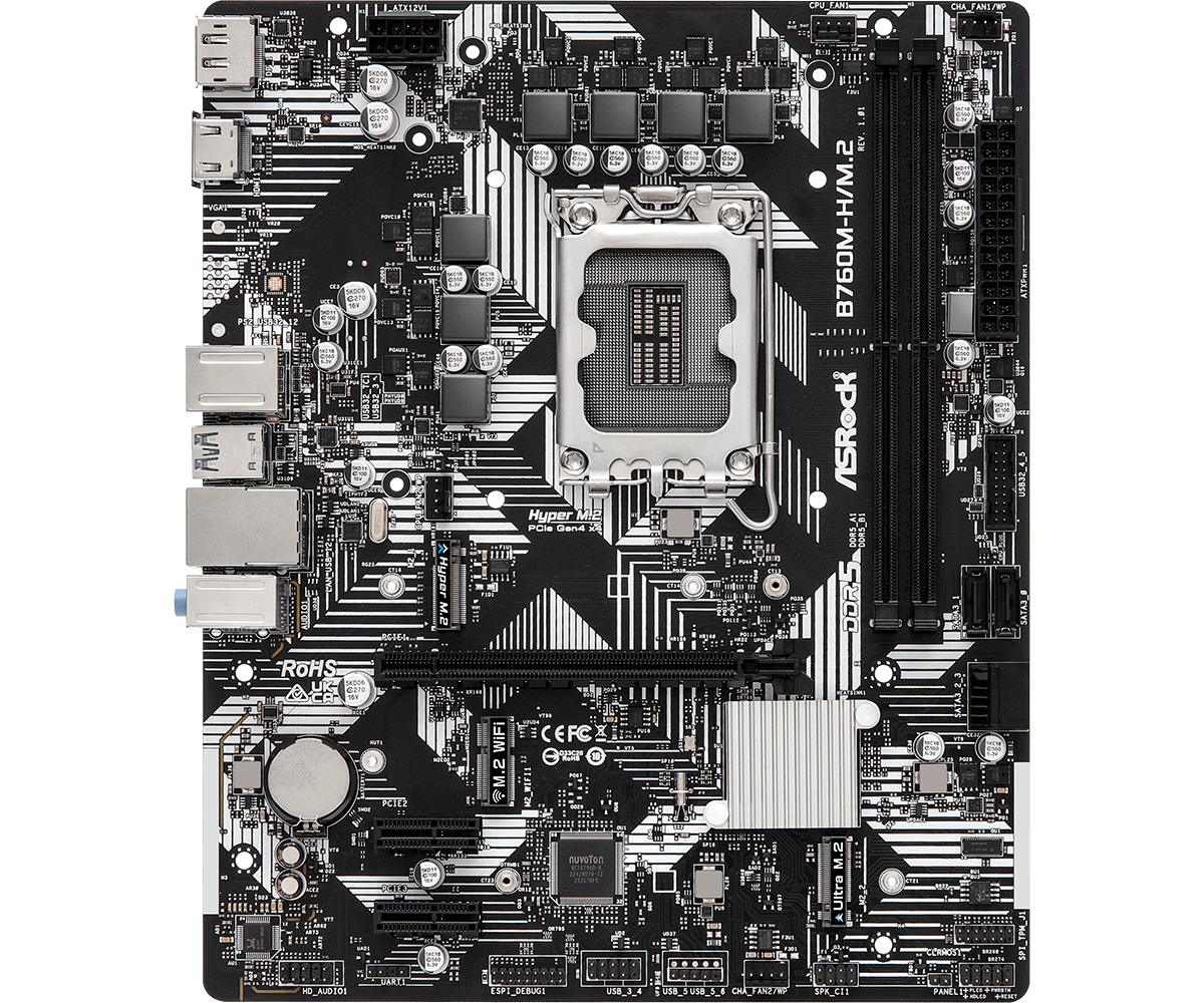 Image of Asrock B760M-H/M.2 Intel B760 LGA 1700 micro ATX