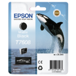 Epson C13T76084010/T7608 Ink cartridge black matt, 1.1K pages 25,9ml for Epson SC-P 600