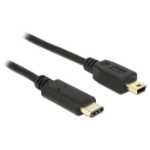 DeLOCK 2m, USB2.0-C/USB2.0 Mini-B USB cable Mini-USB B USB C Black