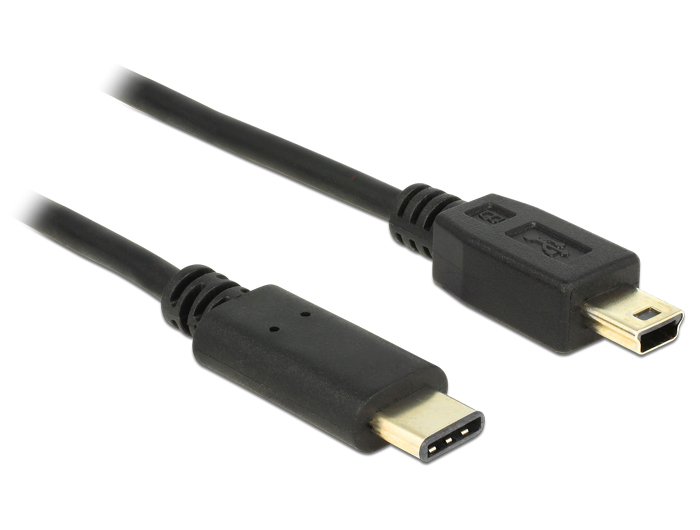Image of DeLOCK 2m, USB2.0-C/USB2.0 Mini-B USB cable Mini-USB B USB C Black