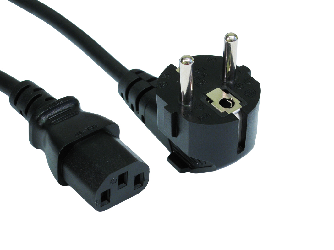 Cables Direct Euro - IEC (C13) 3m power cable Black C13 coupler