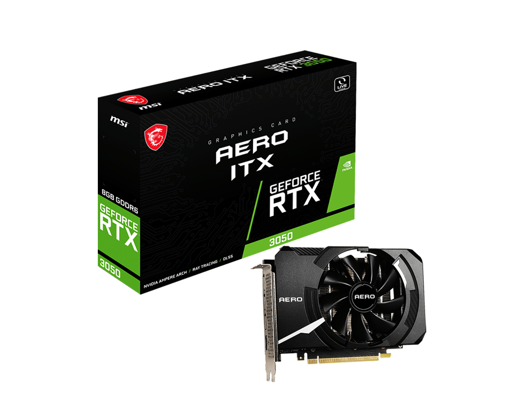 MSI GEFORCE RTX 3050 AERO ITX 8G graphics card NVIDIA 8 GB GDDR6